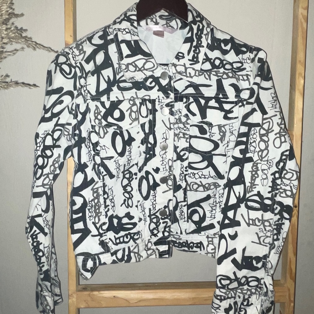 Victoria’s Secret graffiti denim jacket